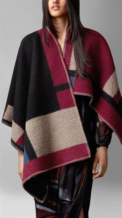 burberry colorblock poncho|burberry poncho website.